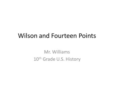 Wilson and Fourteen Points
