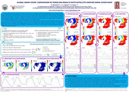 MSRD FA Continuous overlapping period: 1972-1999 Comparison spatial extention: Northern Emisphere 2. METHODS GLOBAL SNOW COVER: COMPARISON OF MODELING.