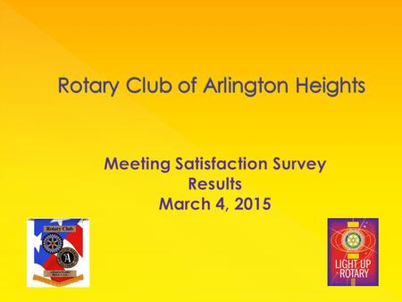 To obtain feedback on member satisfaction with our meetings:  Meeting organization  Meeting content  Venue.