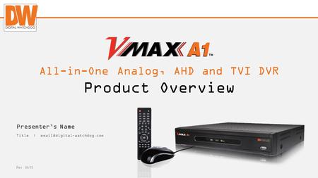 All-in-One Analog, AHD and TVI DVR