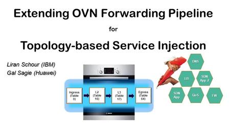 Extending OVN Forwarding Pipeline Topology-based Service Injection