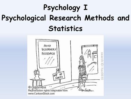 Psychology I Psychological Research Methods and Statistics