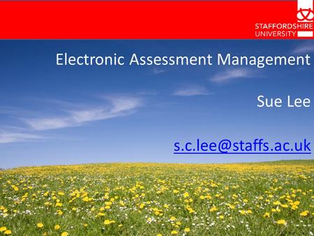 Electronic Assessment Management Sue Lee