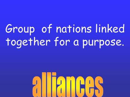 Group of nations linked together for a purpose.. President Wilson’s plan for a fair peace after World War I. One part of it was the formation of the League.