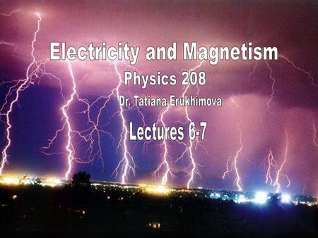 Lecture 5 was cancelled due to weather. Example 1: Electric field of a point charge is directly radially away from or toward the charge. Example 2: Electric.
