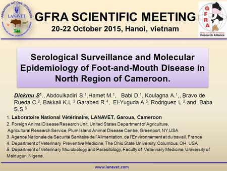 GFRA SCIENTIFIC MEETING October 2015, Hanoi, vietnam