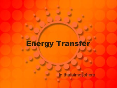 Energy Transfer In the atmosphere.