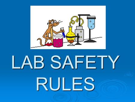 LAB SAFETY RULES. Know where all safety equipment and MSDS sheets are kept!