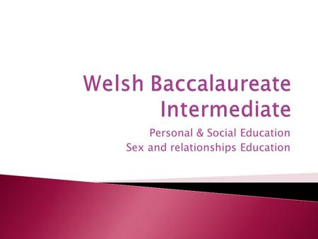 Welsh Baccalaureate Intermediate
