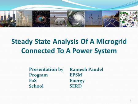 Steady State Analysis Of A Microgrid Connected To A Power System