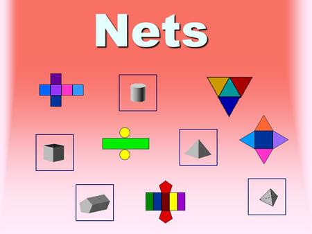 Nets Nets A net is a pattern that you cut out and fold to form a 3 - dimensional figure.