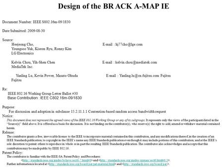 Design of the BR ACK A-MAP IE Document Number: IEEE S802.16m-09/1830 Date Submitted: 2009-08-30 Source: Heejeong Cho,   Youngsoo.