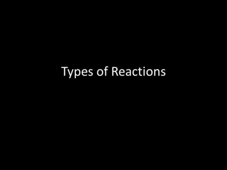 Types of Reactions. The Six Different Types of Reactions Synthesis Reaction Decomposition Reaction Single Replacement Reaction Double Replacement Reaction.