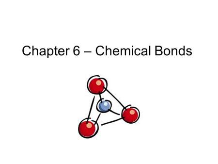 Chapter 6 – Chemical Bonds. 6.1 Ionic Bonding When the highest occupied energy level of an atom is filled with electrons, the atom is stable and not likely.