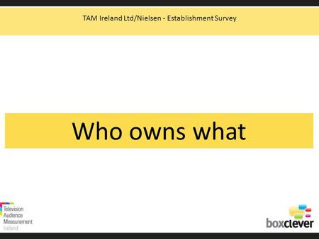 Who owns what TAM Ireland Ltd/Nielsen - Establishment Survey.