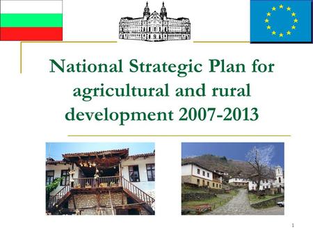 1 National Strategic Plan for agricultural and rural development 2007-2013.