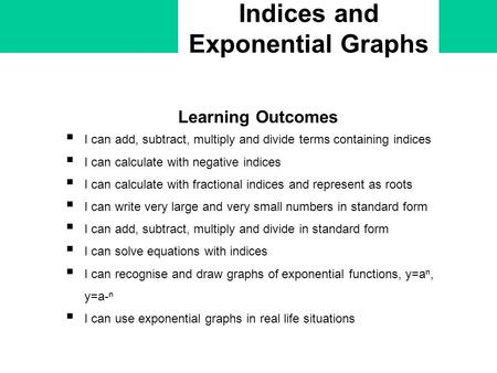 Indices and Exponential Graphs