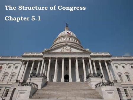 The Structure of Congress Chapter 5.1. AM Take out your homework and write your name on a note card. Answer the following questions using your notes.