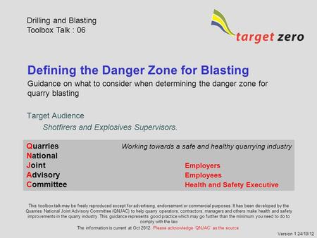 Defining the Danger Zone for Blasting Guidance on what to consider when determining the danger zone for quarry blasting Quarries Working towards a safe.