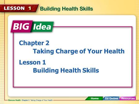 Chapter 2 Taking Charge of Your Health Lesson 1 Building Health Skills.
