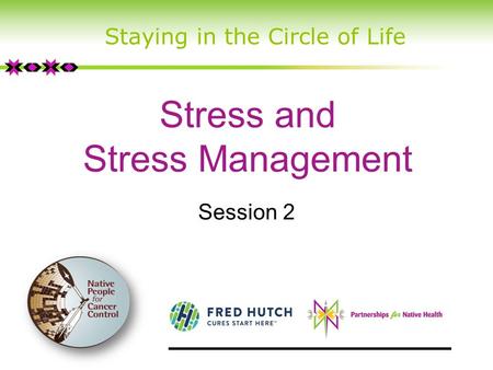Stress and Stress Management Session 2 Staying in the Circle of Life.