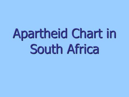Apartheid Chart in South Africa