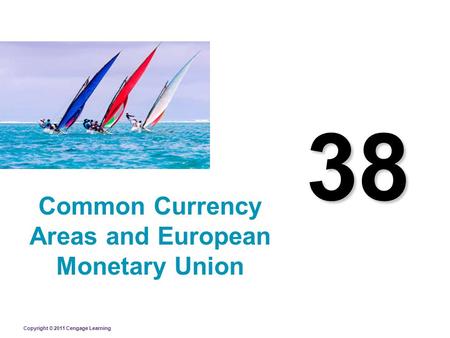 Copyright © 2011 Cengage Learning 38 Common Currency Areas and European Monetary Union.