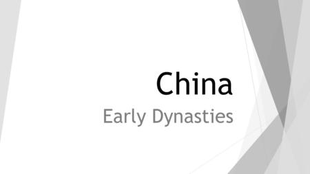 China Early Dynasties. Extended Bell Ringer  What achievement allowed people to settle during the Neolithic Revolution?  True or False: Neolithic people.