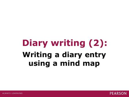 Writing a diary entry using a mind map