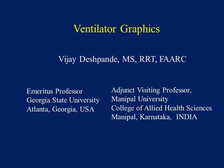 Ventilator Graphics Emeritus Professor Georgia State University