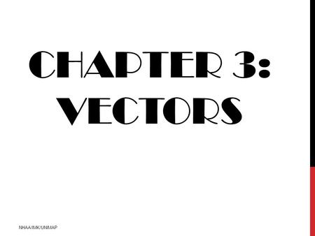 CHAPTER 3: VECTORS NHAA/IMK/UNIMAP.