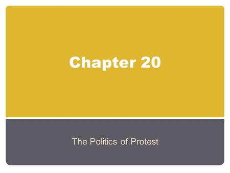 Chapter 20 The Politics of Protest. The Rise of the Youth Movement The youth movement originated with the ‘baby boomers’ By 1970 58% of the population.