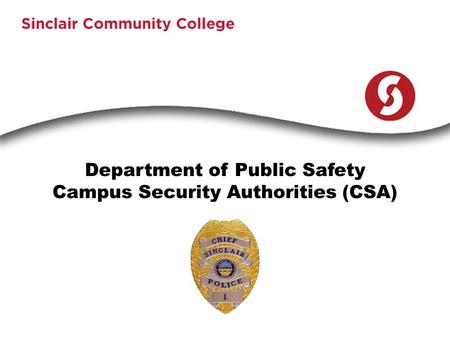 Department of Public Safety Campus Security Authorities (CSA)