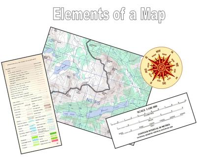 In map making, or Cartography, there are many different standard elements. These elements appear on almost all maps. Four common standard elements are: