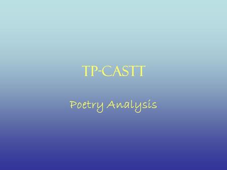 TP-Castt Poetry Analysis.