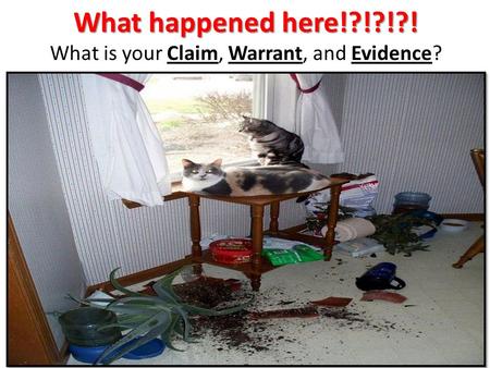 What happened here!?!?!?! What happened here!?!?!?! What is your Claim, Warrant, and Evidence?