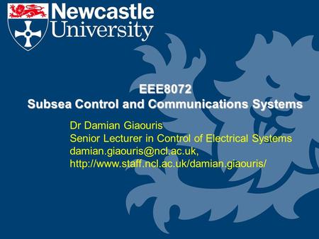 Subsea Control and Communications Systems