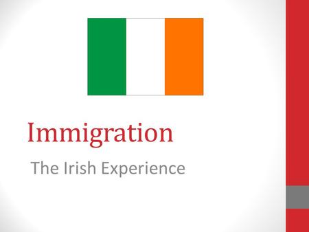 Immigration The Irish Experience