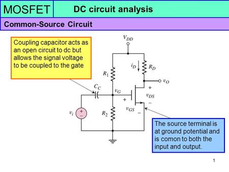 MOSFET DC circuit analysis Common-Source Circuit