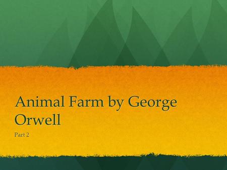 Animal Farm by George Orwell Part 2. Videos The Romanovs Finding the Romanovs Frozen to Death: Siberian Gulags Stalin’s Death Camps Stalin’s Purges.