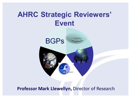 Professor Mark Llewellyn, Director of Research AHRC Strategic Reviewers’ Event.