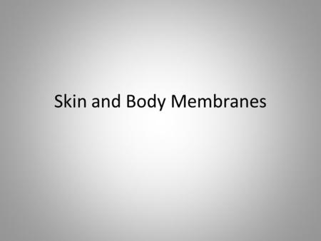 Skin and Body Membranes. Function of body membranes – Line or cover body surfaces – Protect body surfaces – Lubricate body surfaces.