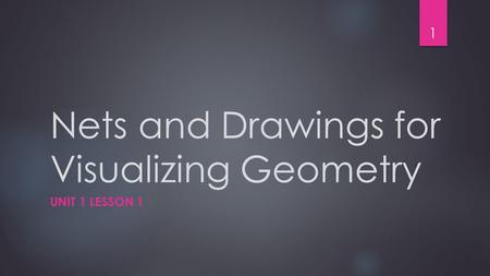 Nets and Drawings for Visualizing Geometry