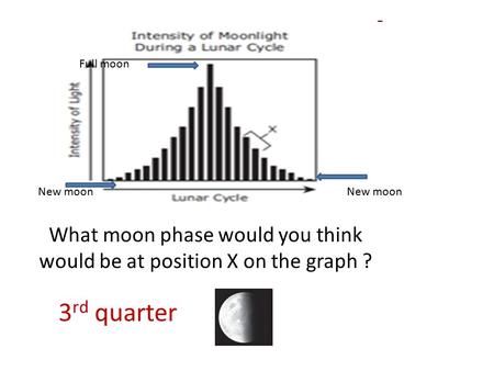 What moon phase would you think would be at position X on the graph ?