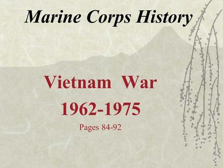 Marine Corps History Vietnam War 1962-1975 Pages 84-92.