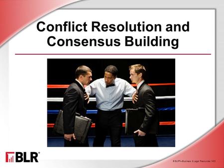 Conflict Resolution and Consensus Building