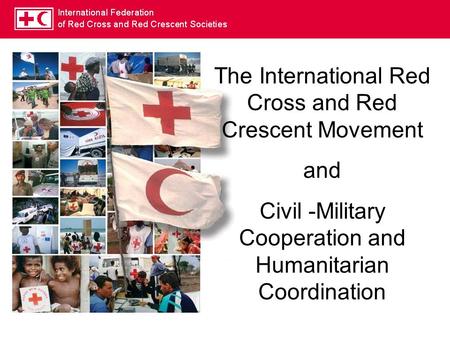 The International Red Cross and Red Crescent Movement and Civil -Military Cooperation and Humanitarian Coordination.