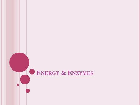 E NERGY & E NZYMES. Chemical reactions that occur in the cell need to occur quickly, accurately and precisely. There are four factors that affect the.