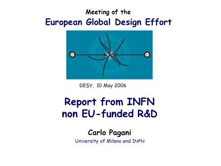 Meeting of the European Global Design Effort Report from INFN non EU-funded R&D Carlo Pagani University of Milano and INFN DESY, 10 May 2006.