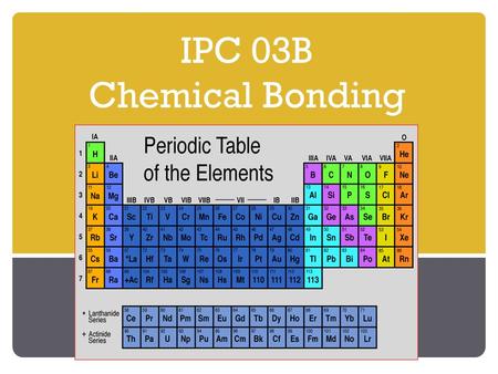 IPC 03B Chemical Bonding.